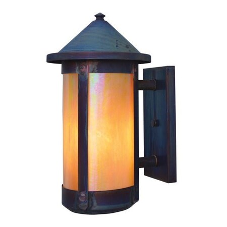 Arroyo Craftsman 7" Berkeley Long Body Wall Sconce With Roof, Slate, Rain Mist Glass BS-7LRM-S